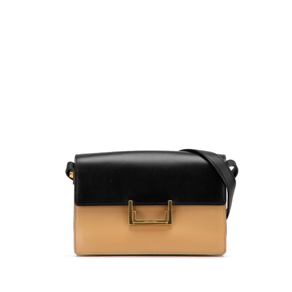 Saint Laurent logo shoulder bag black Beige Pink Tan leather